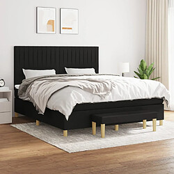 Maison Chic Lit Adulte - Lit simple Lit à sommier tapissier avec matelas moelleux - Meuble de Chambre - Noir 160x200 cm Tissu -MN88340