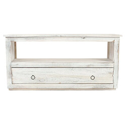 Mendler Support TV table TV lowboard étagère TV, shabby look, vintage ~ blanc