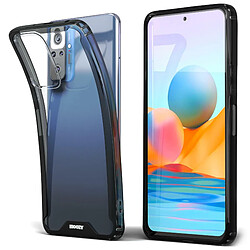 Moozy Xframe Coque antichoc pour Xiaomi Redmi Note 10 Pro et Note 10 Pro Max – Coque transparente à bord noir, coque hybride double couleur transparente avec bord en TPU absorbant les chocs