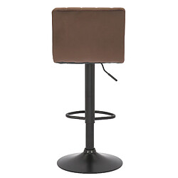 Decoshop26 Lot de 2 tabourets de bar pivotant hauteur réglable assise surpiqué en velours marron et métal noir 10_0004225 pas cher