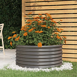 vidaXL Jardinière de jardin Acier enduit de poudre 80x80x36 cm Gris