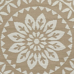 Avis Aubry Gaspard Tapis d'extérieur rond en polypropylène D150 cm Mandala - Beige.