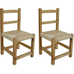 Aubry Gaspard Chaise enfant en bois naturel (Lot de 2).