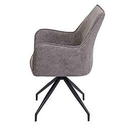 Decoshop26 Chaise de salle à manger rembourrée avec accoudoirs en tissu/textile métal gris foncé 04_0006319