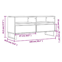 vidaXL Meuble TV blanc 100x34,5x44,5 cm bois d'ingénierie pas cher