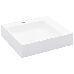 vidaXL Lavabo 50x50x12,3 cm Fonte minérale/marbre Blanc