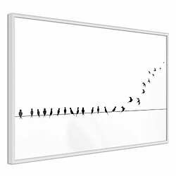 Paris Prix Affiche Murale Encadrée Birds on a Wire 30 x 20 cm Blanc