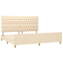 Acheter Maison Chic Lit adulte - Cadre Structure de lit avec tête de lit Contemporain Crème 200 x 200 cm Tissu -MN83168