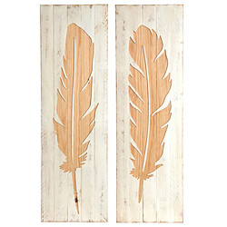 Aubry Gaspard Décoration murale en bois Plume Lot de 2.