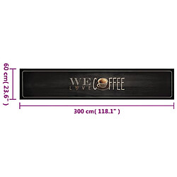 Acheter vidaXL Tapis de cuisine lavable texte Coffee 60x300 cm velours