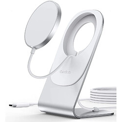 Chrono Chargeur sans Fil Magnétique,Chargeur a Induction pour iPhone Compatible avec Mag-Safe Chargeur avec 1.5M USB C Câble, Support Chargeur Rapide sans Fil pour iPhone 12/12Pro/12 Pro Max/Mini(Blanc)