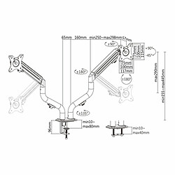 Support de table d'écran GEMBIRD MA-DA2-02 17" 32"