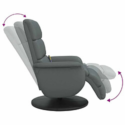 vidaXL Fauteuil inclinable de massage repose-pieds gris similicuir pas cher