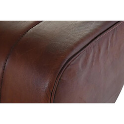 Acheter Pegane Banquette rectangulaire en cuir et bois coloris marron - longueur 126 x Profondeur 36 x hauteur 53 cm