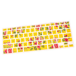 Peau de couverture de clavier en silicone ultra-étanche à la poussière fleurs jaunes