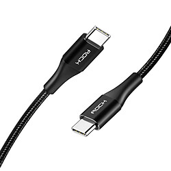 Wewoo Câble USB Câble de données de charge rapide de type tissage métallique USB-C / Type-C vers USB noir