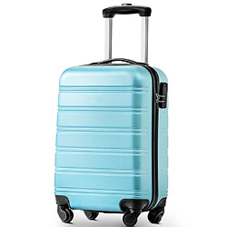 Acheter LBF Lot de 3 valises rigides à roulettes - En ABS - Avec serrure TSA et 4 roulettes - Pour homme et femme - Avec mallette rigide - Bagage à main - Tailles M, L, XL, bleu clair, Valise souple à 4