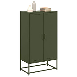 Avis vidaXL Buffet haut vert olive 68,5x38,5x123,5 cm acier