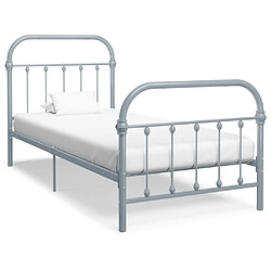 vidaXL Cadre de lit sans matelas gris métal 90x200 cm