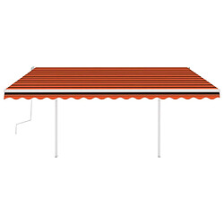 Avis Maison Chic Auvent manuel rétractable,Store manuel de porte avec LED 4,5x3,5 m Orange et marron -GKD17655