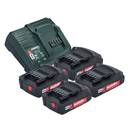 Metabo Basic Set 4x batterie Li-Power 18 V 2.0 Ah ( 4x 625596000 ) + chargeur SC 30 12 - 18 V ( 316067840 )