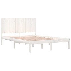 Avis vidaXL Cadre de lit sans matelas blanc 180x200 cm bois massif