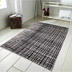 Thedecofactory ABSTRACT - Tapis poils courts imprimé lignes croisées gris 120x170