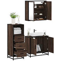 vidaXL Ensemble de meubles de salle de bain 3 pcs Chêne marron