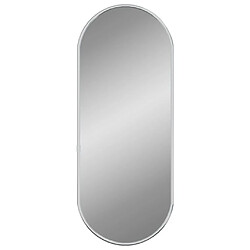 Maison Chic Miroir mural | Miroir Décoration pour Maison Salle de Bain Argenté 0x20 cm Ovale -GKD28326