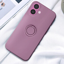 Avizar Coque pour iPhone 16 Bague Support Silicone Flexible Violet pas cher