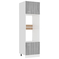 vidaXL Armoire à micro-ondes Sonoma gris 60x57x207 cm