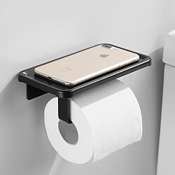 Universal Étagère à papier noir pour matériel de toilette Étagère à téléphone portable pour espace de toilette Étagère à papier en aluminium pas cher