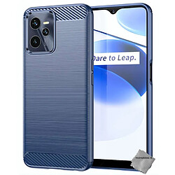 Htdmobiles Coque silicone gel carbone pour Realme C35 / Narzo 50A Prime + film ecran - BLEU FONCE