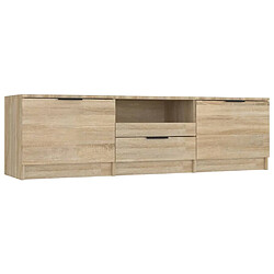 vidaXL Meuble TV chêne sonoma 140x35x40 cm bois d'ingénierie