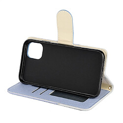 Wewoo Coque Pour iPhone 11 Étui à rabat en cuir avec support et cadre photo emplacements cartes et portefeuille bleu clair pas cher