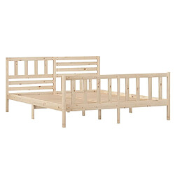 Avis Maison Chic Lit adulte - Lit simple Cadre de lit,Structure du lit Contemporain Bois massif 140x190 cm -MN14212