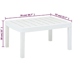 Acheter vidaXL Table de jardin Blanc 78x55x38 cm Plastique