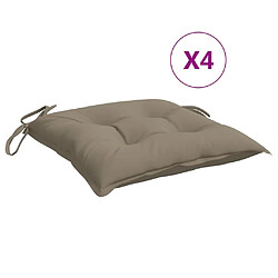 vidaXL Coussins de palette lot de 4 taupe 50x50x7 cm tissu oxford