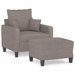 vidaXL Fauteuil avec repose-pied Taupe 60 cm Tissu