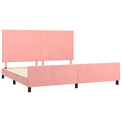 Acheter Maison Chic Lit adulte - Cadre Structure de lit avec tête de lit Contemporain Rose 200x200 cm Velours -MN59783