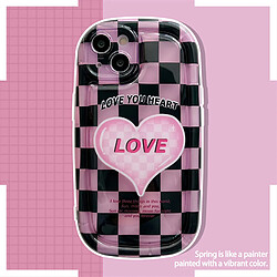 GUPBOO Étui pour iPhoneXR Coque de téléphone Love Girl personnalisée en damier souple