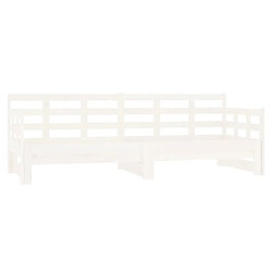 Maison Chic Lit d'appoint Blanc Bois de pin solide 2x(90x190)cm,Lit coulissant Lit de repos -GKD22745