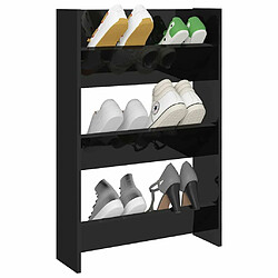 Avis Maison Chic Armoire à Chaussures murale,Meuble de Rangement à Chaussures Noir brillant 60x18x90 cm Aggloméré -MN80402