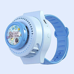 (Bleu) Ventilateur De Montre Avec Fonction De Chronométrage Portable Muet Petit Ventilateur De Poche Pour Enfants Garçons Filles