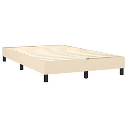 Acheter vidaXL Sommier à lattes de lit avec matelas LED Crème 120x200 cm Tissu