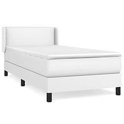 vidaXL Sommier à lattes de lit avec matelas Blanc 80x200 cm Similicuir