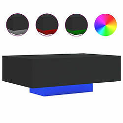 Maison Chic Table basse pour salon | Table à café avec lumières LED noir 85x55x31 cm -GKD51037