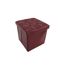 Mobili Rebecca Pouf Tabouret Similicuir Rouge Bordeaux Repose-Pieds 30x30x30