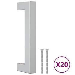 vidaXL Poignées d'armoire 20 pcs argenté 96 mm acier inoxydable