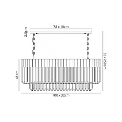 Luminaire Center Suspension 5 ampoules Nickel poli